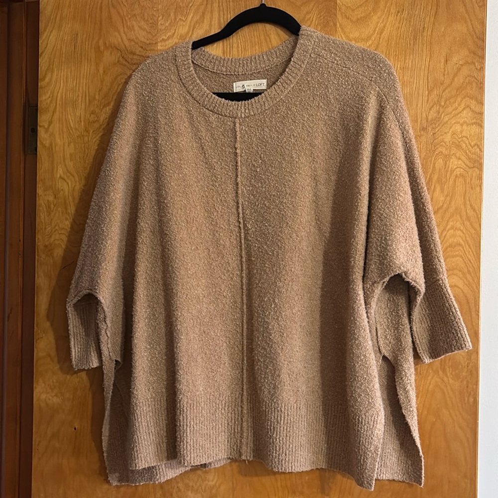 Lou & Grey tan poncho top